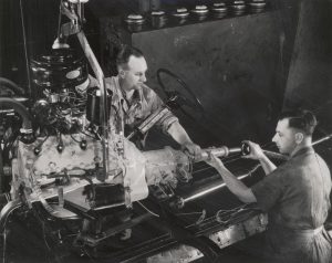 End of an era: Two Ford Motor Company employees manufacturing the engine for a new Ford at Ford’s Geelong Manufacturing Plant in 1951. Source: National Gallery of Victoria https://www.slv.vic.gov.au/ Photographer: Wolfgang Sievers